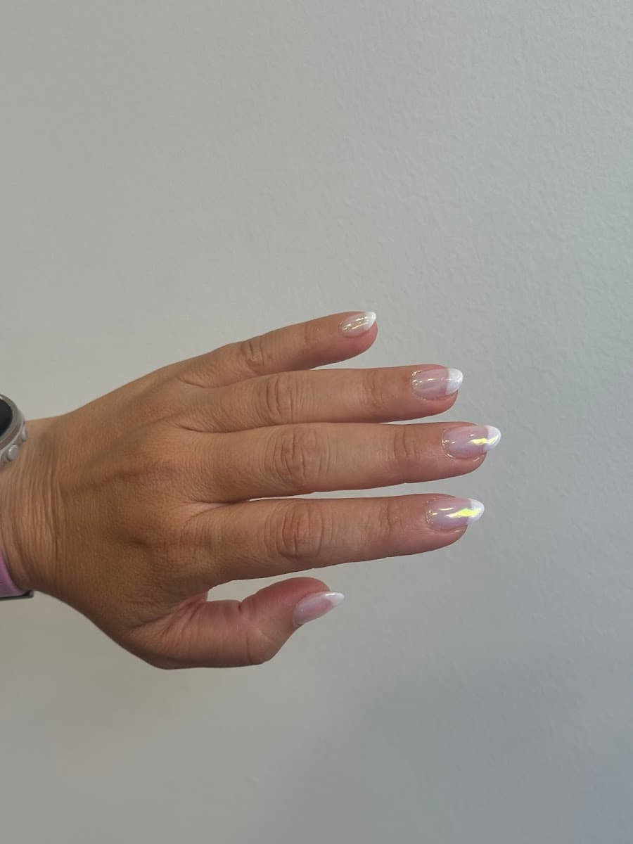 Subtle iridescent french tips